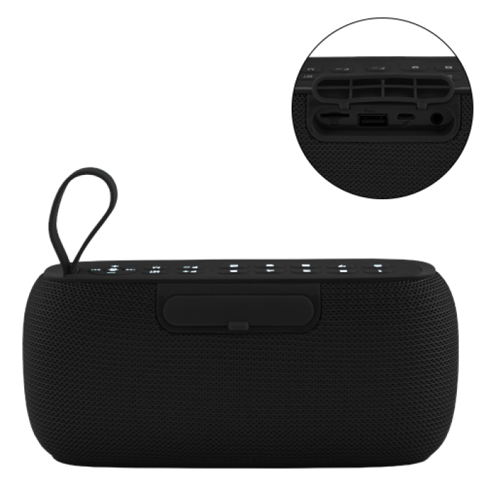 Портативна колонка TG177, Bluetooth, радіо, Power Bank, часи, speakerphone
