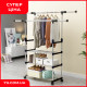 Вешалка-стойка двойная телескопическая для одежды Triple Stand Hanger 3 полки для обуви 160х80х38см