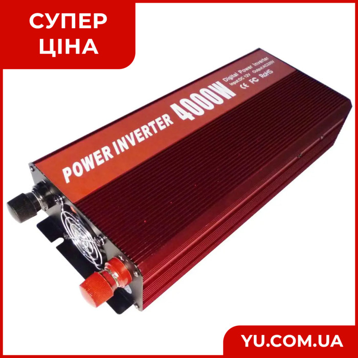 Автомобільний перетворювач напруги інвертор 4000W 12V UN-3060 (work 1700W)