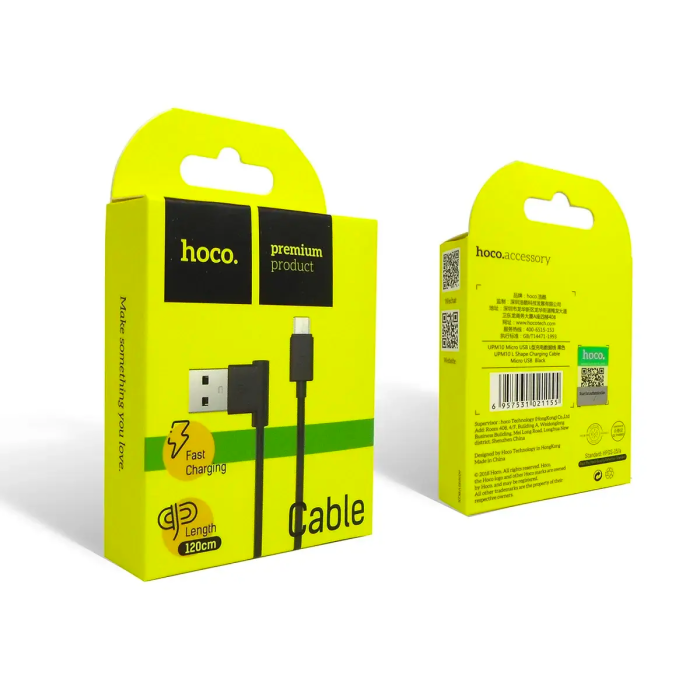 Кабель USB - micro USB кутовий Hoco UPM10-L 1.2 метри