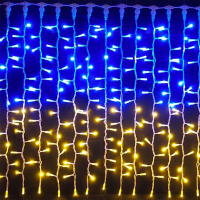 Гирлянда штора водопад "Флаг Украины" 3,0Х2,0м 320 LED USB гирлянда патриотическая желто-голубая