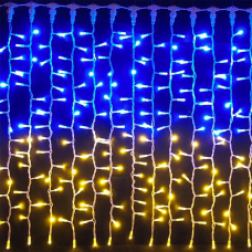 Гірлянда штора водоспад "Прапор України" 2,0Х2,0м 240 LED USB гірлянда патріотична жовто-блакитна