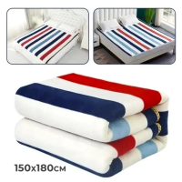Електропростирадло 1,5х1,80 м Warm Too Stripes (смуги, різнокольорові) простирадло електричне для прогріву ліжка