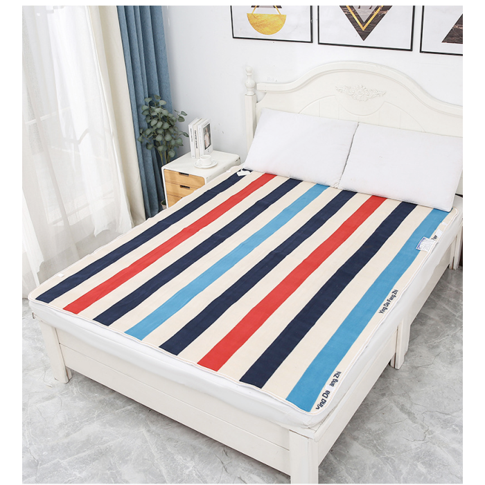 Електропростирадло 1,5х1,80 м Warm Too Stripes (смуги, різнокольорові) простирадло електричне для прогріву ліжка