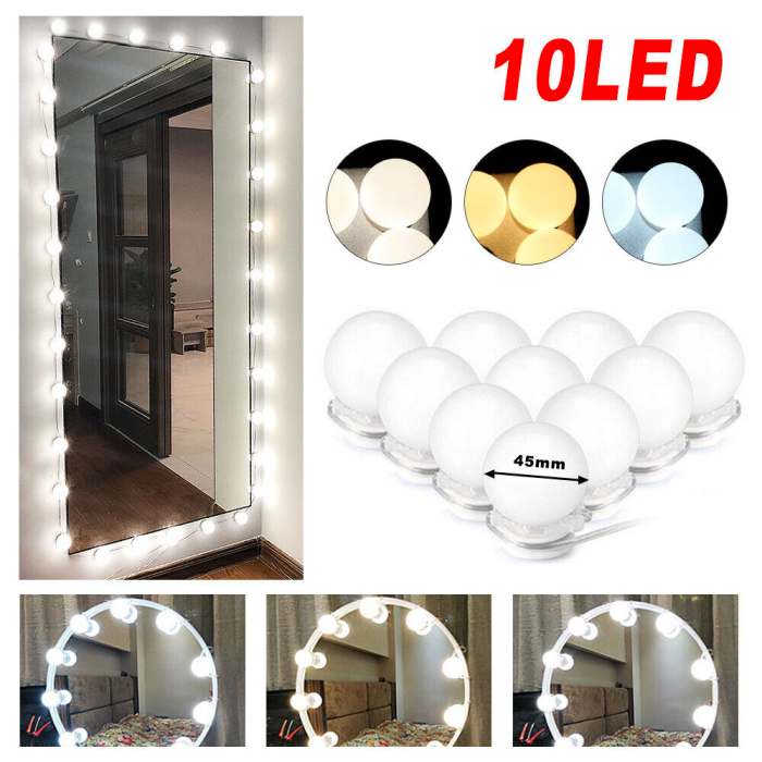 LED лампочки для зеркал XW878 VANITY MIRROR LIGHTS 10 шт, 3 режима работы