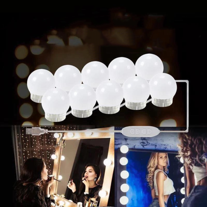 LED лампочки для зеркал XW878 VANITY MIRROR LIGHTS 10 шт, 3 режима работы