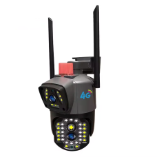 Уличная охранная поворотная камера 4G с сиреной и зумом 2 объектива 8MP камера с удаленным доступом