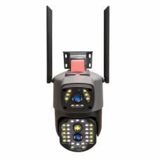 Уличная охранная поворотная камера Wi-Fi с сиреной и зумом 2 объектива 8MP камера с удаленным доступом