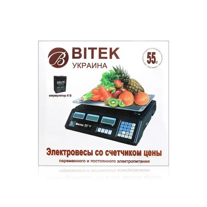 Электронные торговые весы до 55 кг BITEK YZ-208TP со счетчиком цены