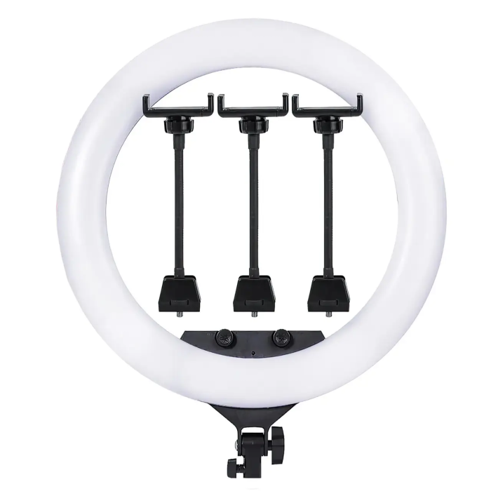 Кольцевая Led Лампа ZB-F348 диаметром 45 см + Пульт ДУ (+3 крепления для телефона) для блогера селфи фотографа визажиста