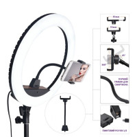 Кільцева світлодіодна лампа RING LIGHT ZB-R14 з 1 тримачем телефону + сумка, діаметр 35 см