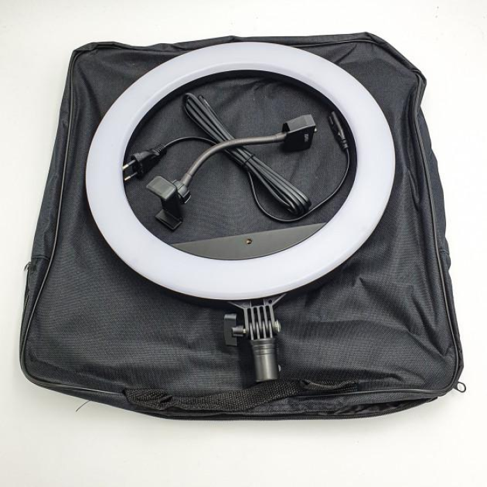Кільцева світлодіодна лампа RING LIGHT ZB-R14 з 1 тримачем телефону + сумка, діаметр 35 см
