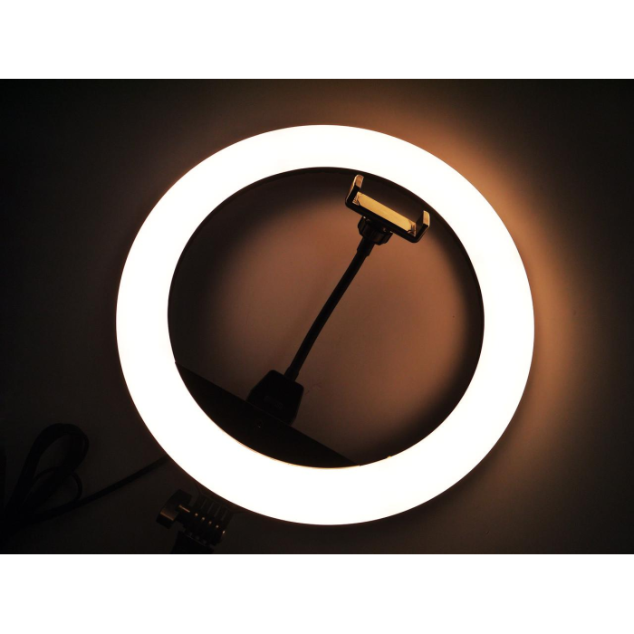 Кільцева світлодіодна лампа RING LIGHT ZB-R14 з 1 тримачем телефону + сумка, діаметр 35 см