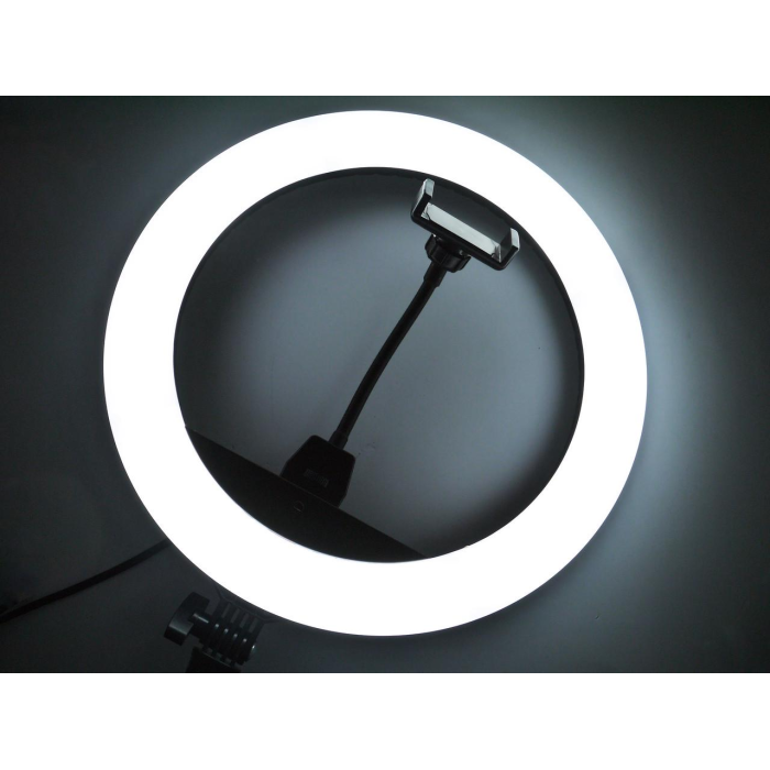 Кільцева світлодіодна лампа RING LIGHT ZB-R14 з 1 тримачем телефону + сумка, діаметр 35 см