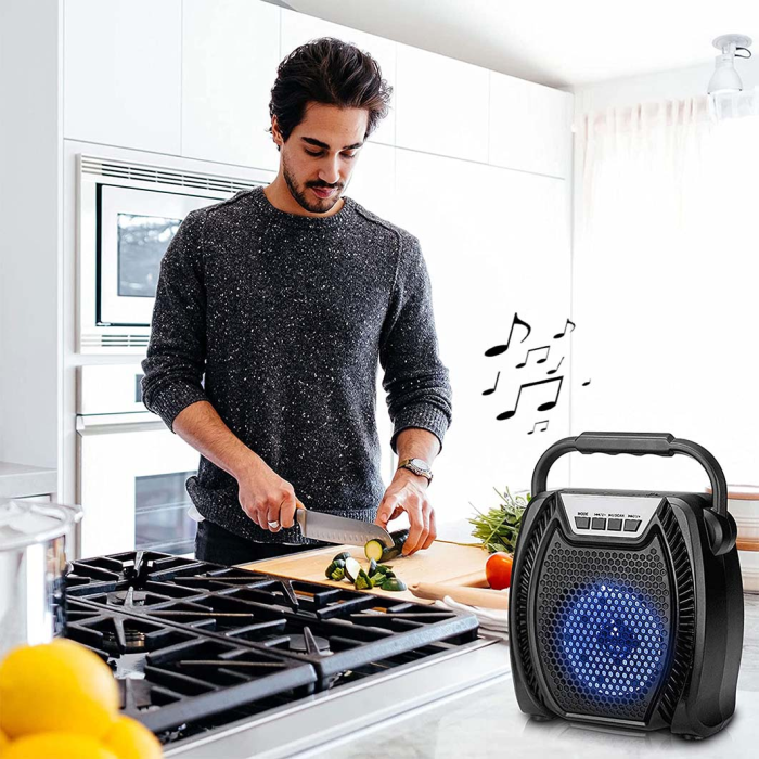 Колонка мини-чемодан ZQS-1411 c USB, SD, FM, Bluetooth, светомузыкой