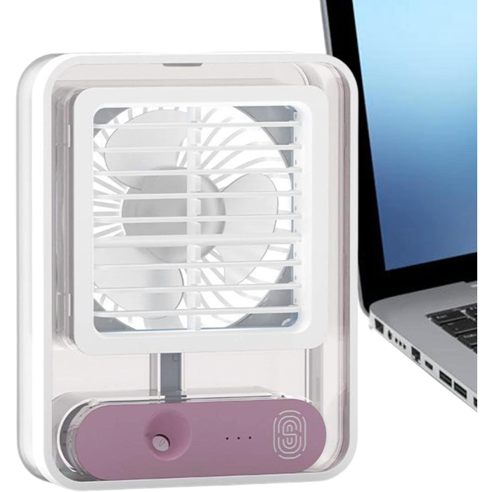 Настільний зволожувач повітря з вентилятором LED-підсвічуванням та USB-заряджанням [39]