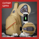 Сумка-слінг через плече чоловіча з USB-роз'ємом