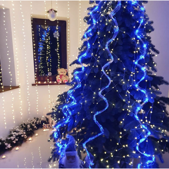 Гірлянда мідний дріт Кінський хвіст 5м 500LED Синій