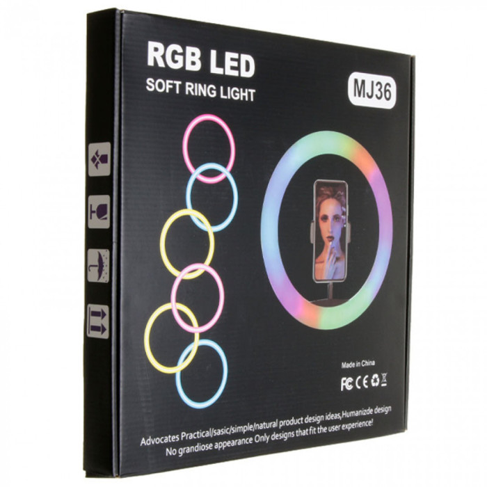 Кільцева світлодіодна RGB LED лампа MJ36