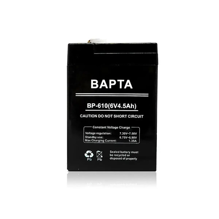 Потужна акумуляторна батарея 6В 4,5Ач 70х47х100 BAPTA BP-610