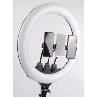 Кольцевая светодиодная LED лампа с пультом ДУ и 3 держателями для телефона SLP-G63 (55 см)