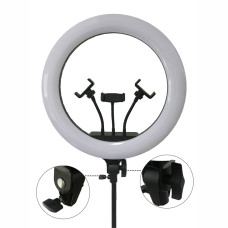 Кільцева Led Лампа ZB-F348 діаметром 45 см + Пульт дистанційного керування (+3 кріплення для телефону) для блогера селфі фотографа візажиста