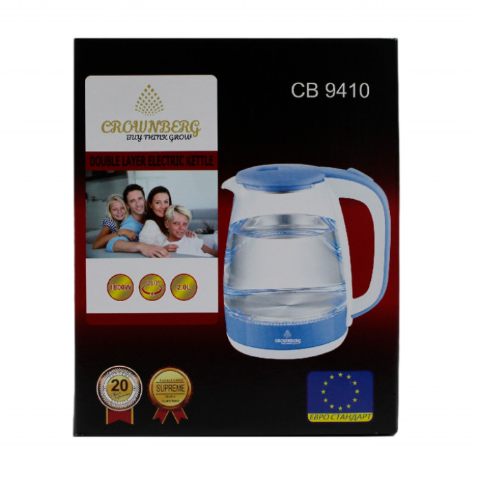Електрочайник Crownberg Cb-9410B 2 л Синій