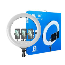 Кільцева LED лампа RL-18 45см з 3 кріпленнями, сумкою та пультом