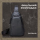 Чоловіча шкіряна сумка-бананка Jasper з роз'ємом для заряджання USB - Чорний