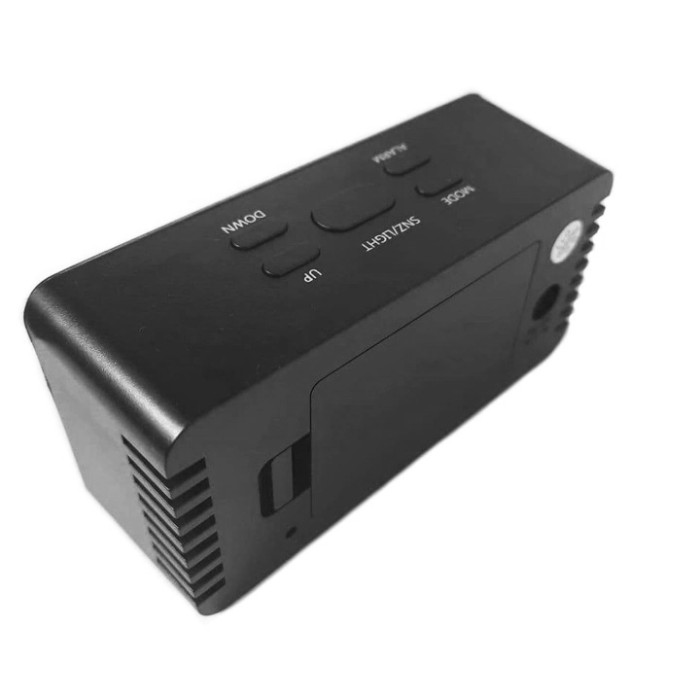 Настольные зеркальные часы с будильником и термометром DS-3658L