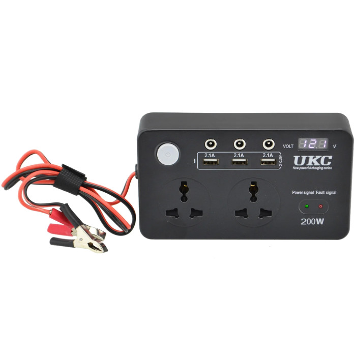 Перетворювач UKC ac/dc 200W 12V lcd/usb