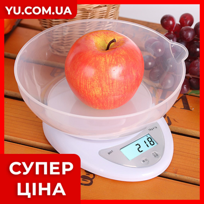 Кухонні ваги зі знімною круглою чашею на 5 кг ACS-126