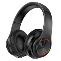 Беспроводные наушники с микрофоном и подсветкой B39 (Черный)