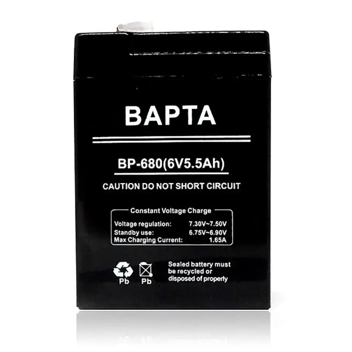 Потужна акумуляторна батарея 6В 5,5Ач BAPTA BP-680