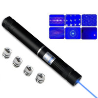 Потужна лазерна указка із насадками Blue Laser YXB 008