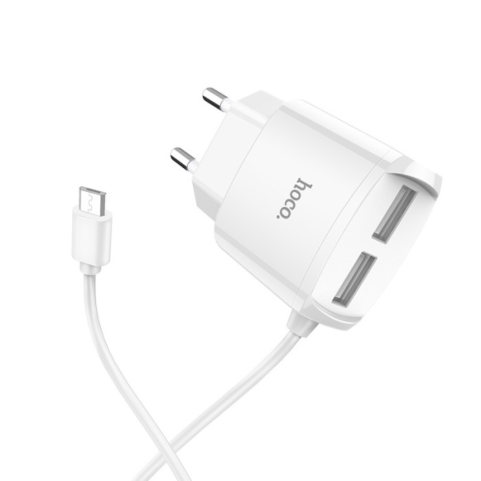 Зарядний пристрій HOCO USB Charger Double Micro Cable C59A