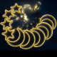 Гірлянда штора "Місяць і Зірки" від мережі 9шт. Copper curtain ball lamp Xmas 9WW-1 (3M*0.7M) (Теплий-білий)