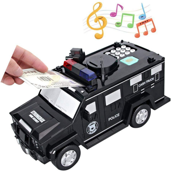 Электронная копилка-сейф Машина полиции Hummer Piggy bank
