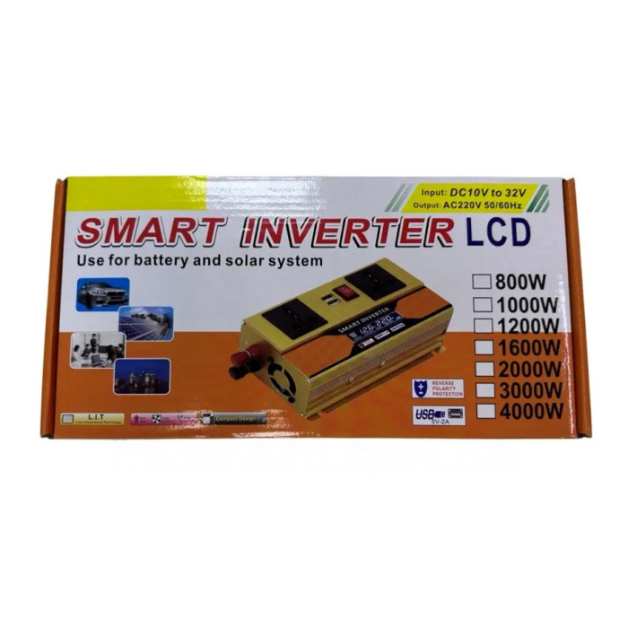 Преобразователь напряжения 1000W 12V/24V + LCD