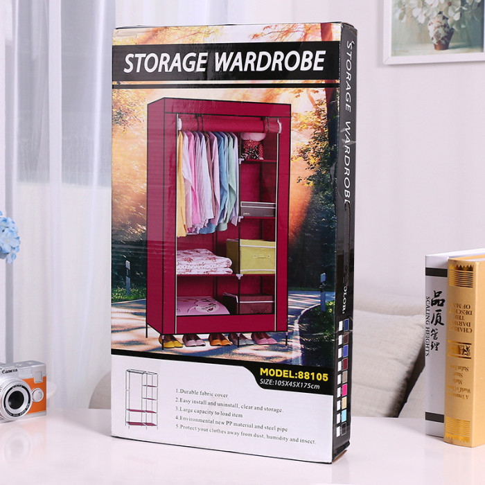 Тканевый складной шкаф для вещей Storage Wardrobe 88105 (105 х 45 х 170 см.)
