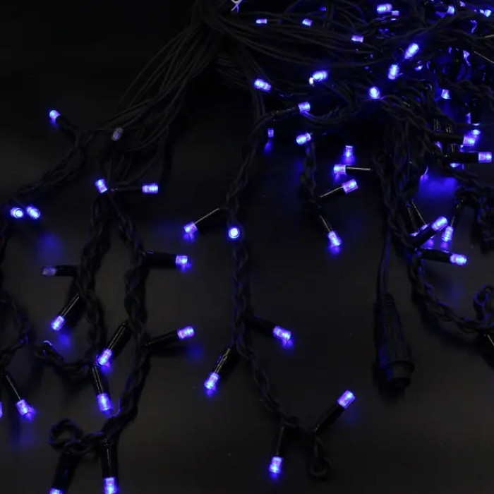 Гірлянда бахрома - чорний дріт Xmas B-2 LED 200 3.3 Line Short curtain (10M*1.5M) (Синій)