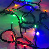Вулична гірлянда бахрома - чорний дріт Xmas M-1 LED 120 3.3 Line Short curtain (5М) (Мультиколір)