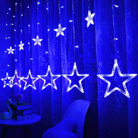 Гирлянда Xmas Star Curtain 12 звездочки (3М*80СМ*50СМ) (Синий)