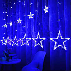 Гірлянда Xmas Star Curtain 12 зірочки (3М * 80СМ * 50СМ) (Синій)