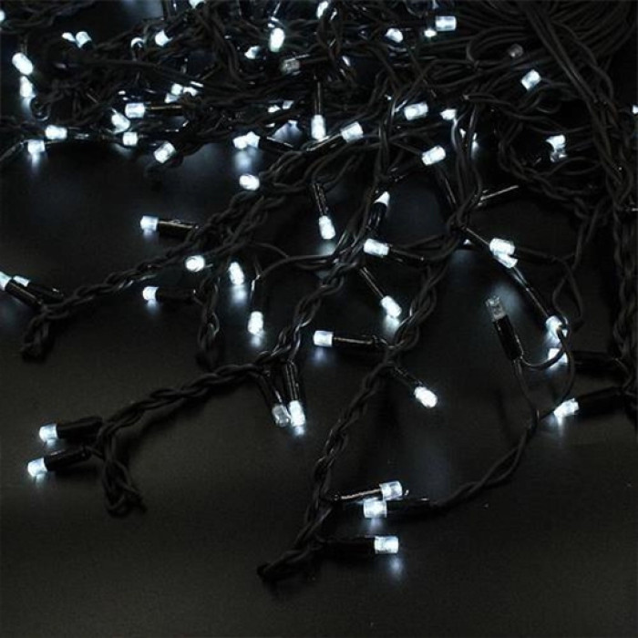 Вулична гірлянда бахрома - чорний дріт Xmas W-1 LED 120 3.3 Line Short curtain (5М) (Холодний білий)