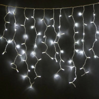 Уличная гирлянда бахрома - белый провод Xmas W-1 LED 120 3.3 Line Short curtain (5М) (Холодный белый)