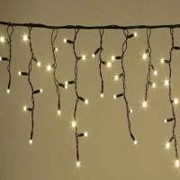 Гірлянда бахрома - чорний дріт Xmas WW-2 LED 200 3.3 Line Short curtain (10M*1.5M) (Теплий Білий)