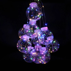 Xmas гірлянда-штора 150 Led на мідному дроті "прозорі кулі" 8см (3M*1.5M) (Мультицвіт)