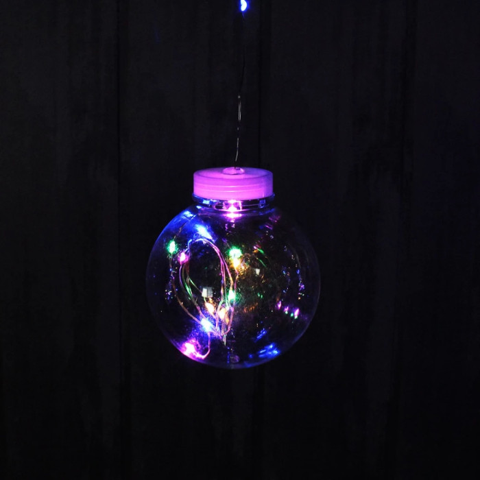 Xmas гірлянда-штора 150 Led на мідному дроті "прозорі кулі" 8см (3M*1.5M) (Мультицвіт)