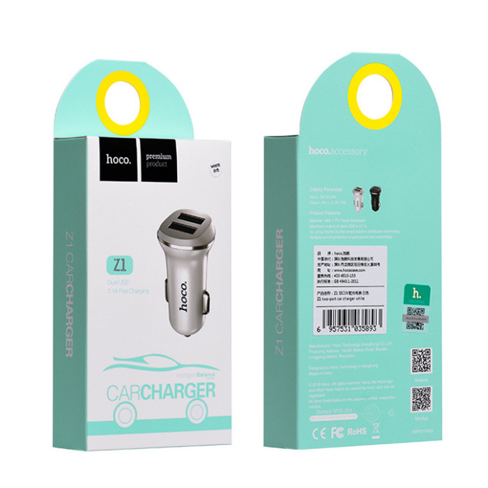 Автомобільний зарядний пристрій HOCO CAR USB DOUBLE Z1